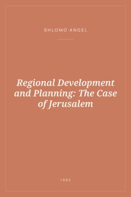 Portada de Regional Development and Planning: The Case of Jerusalem