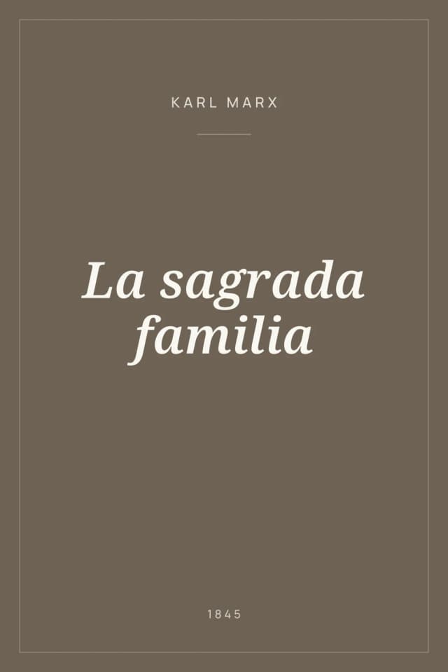 Portada de La sagrada familia
