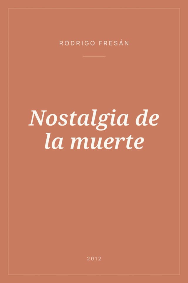 Portada de Nostalgia de la muerte