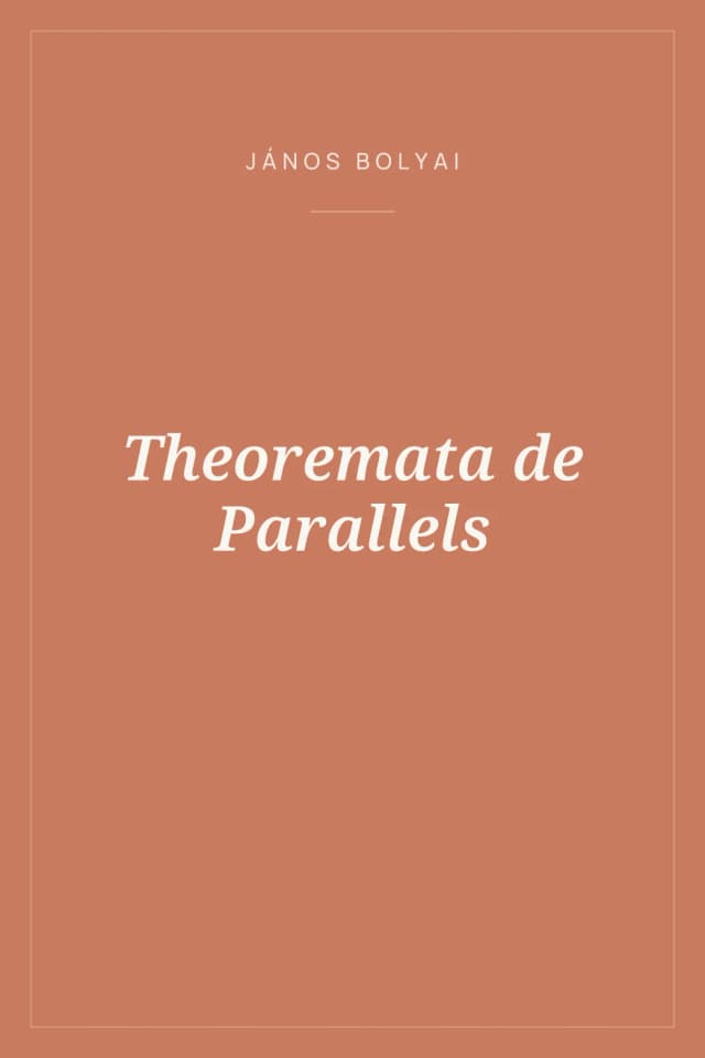 Portada de Theoremata de Parallels