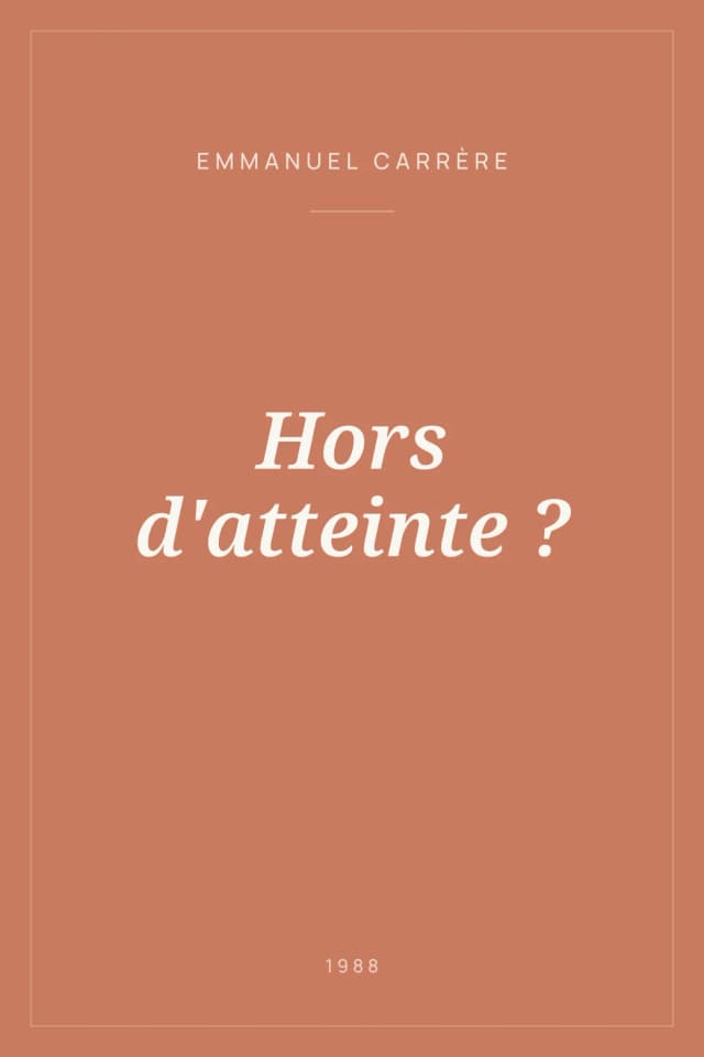 Portada de Hors d'atteinte ?