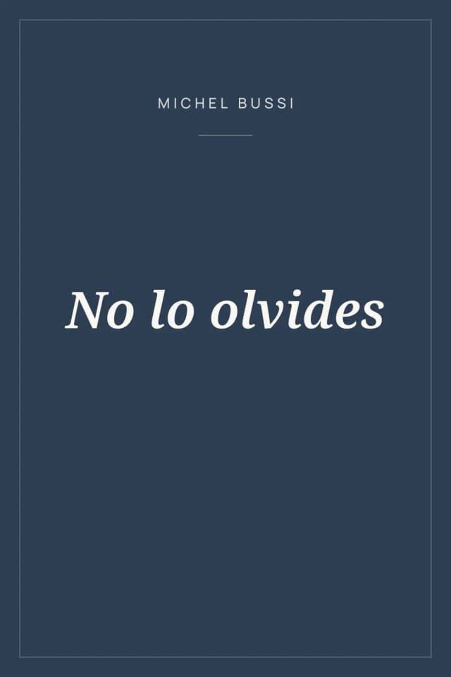 Portada de No lo olvides