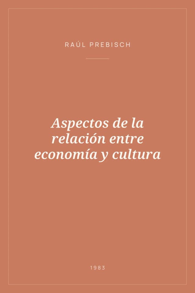 Portada de Aspectos de la relación entre economía y cultura