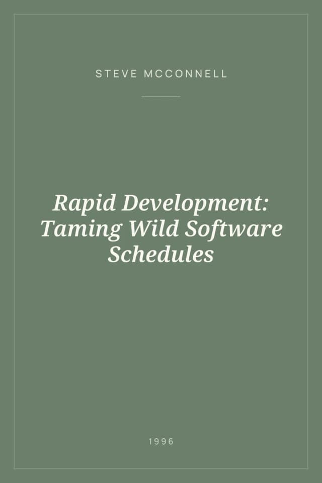 Portada de Rapid Development: Taming Wild Software Schedules