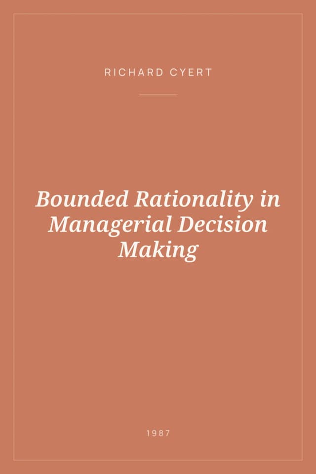 Portada de Bounded Rationality in Managerial Decision Making
