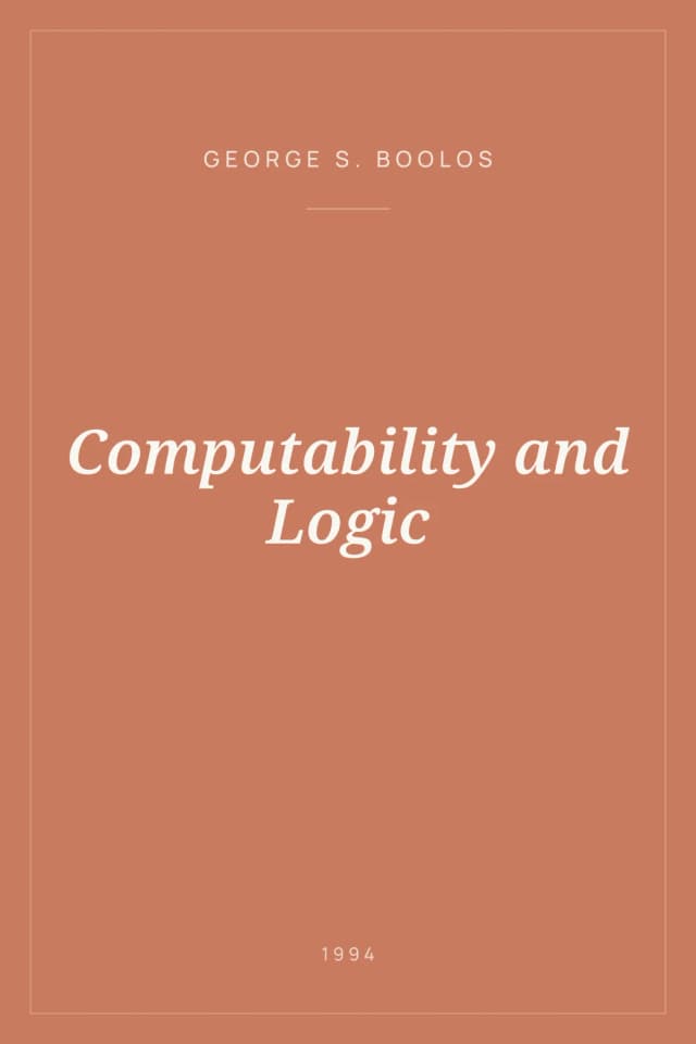 Portada de Computability and Logic