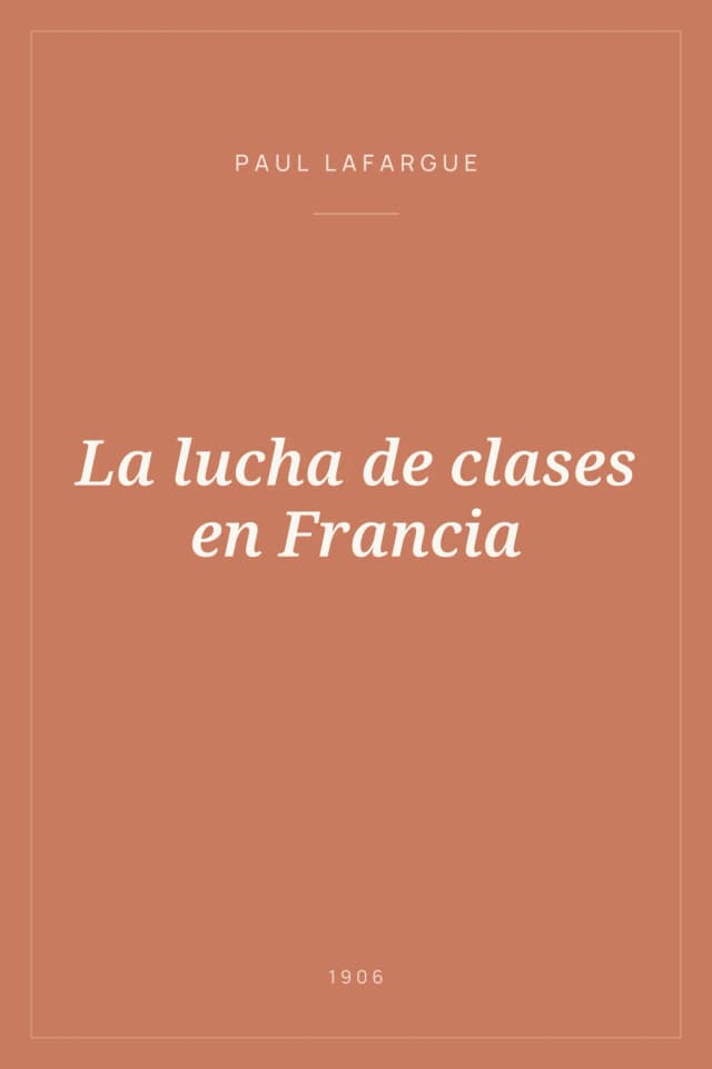 Portada de La lucha de clases en Francia