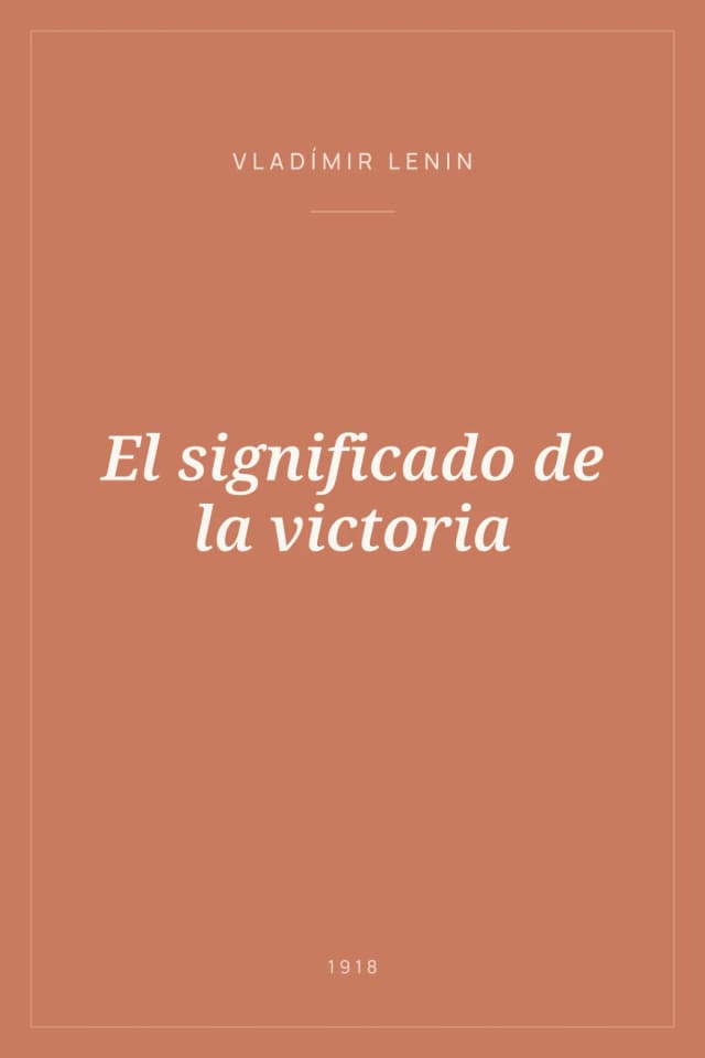 Portada de El significado de la victoria