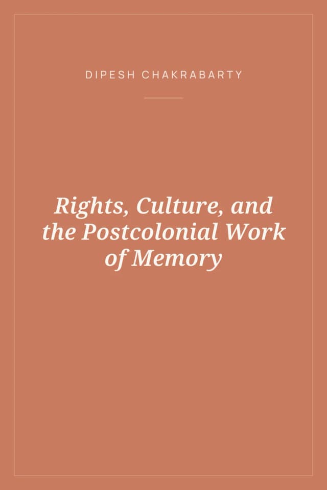 Portada de Rights, Culture, and the Postcolonial Work of Memory