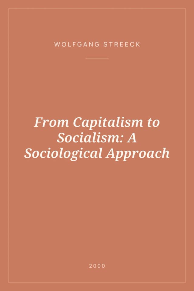 Portada de From Capitalism to Socialism: A Sociological Approach