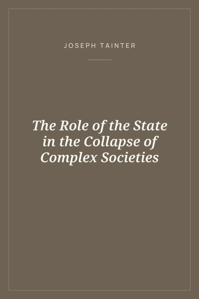 Portada de The Role of the State in the Collapse of Complex Societies