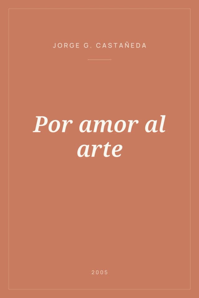 Portada de Por amor al arte