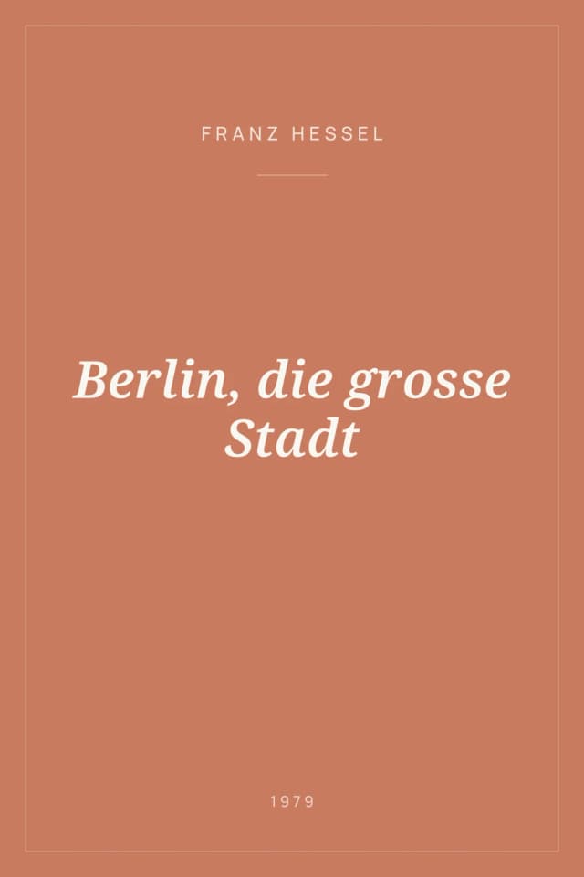 Portada de Berlin, die grosse Stadt