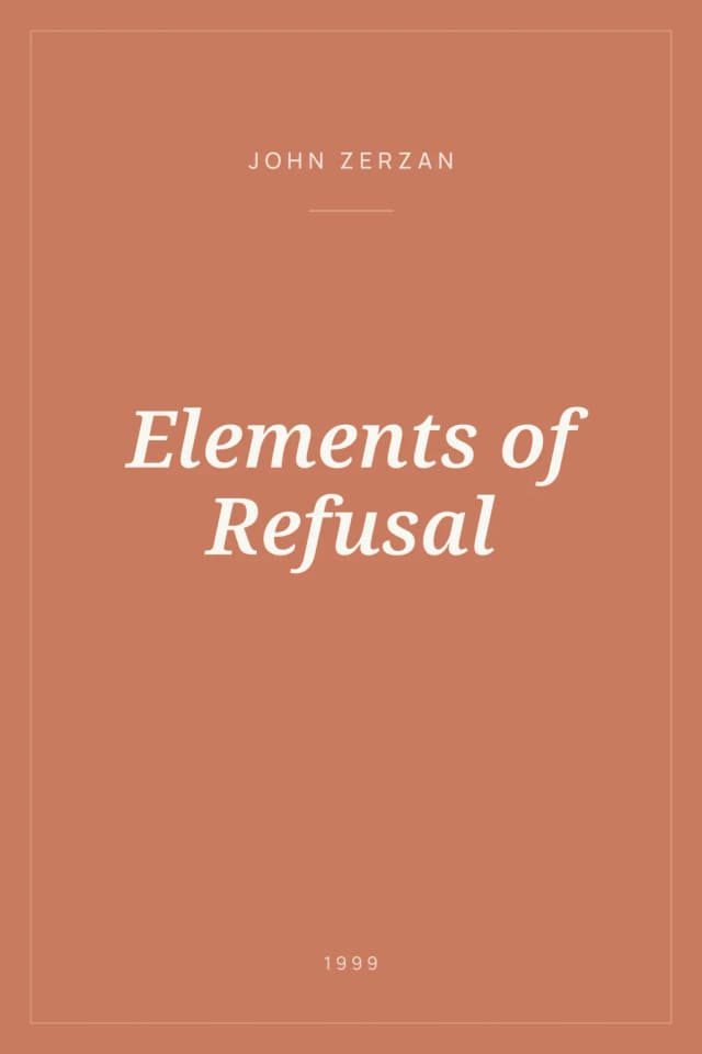 Portada de Elements of Refusal
