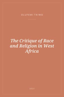 Portada de The Critique of Race and Religion in West Africa