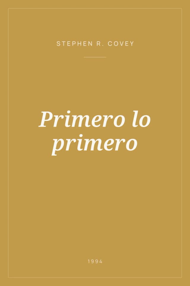 Portada de Primero lo primero