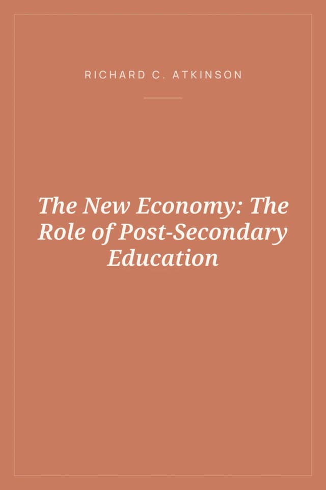 Portada de The New Economy: The Role of Post-Secondary Education
