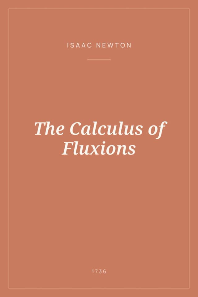 Portada de The Calculus of Fluxions