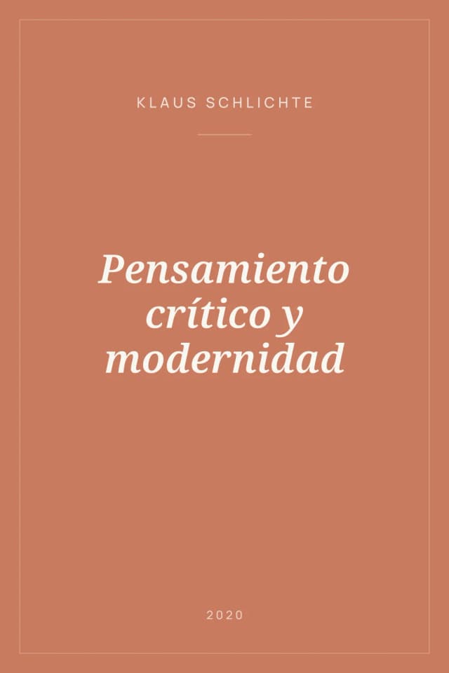 Portada de Pensamiento crítico y modernidad