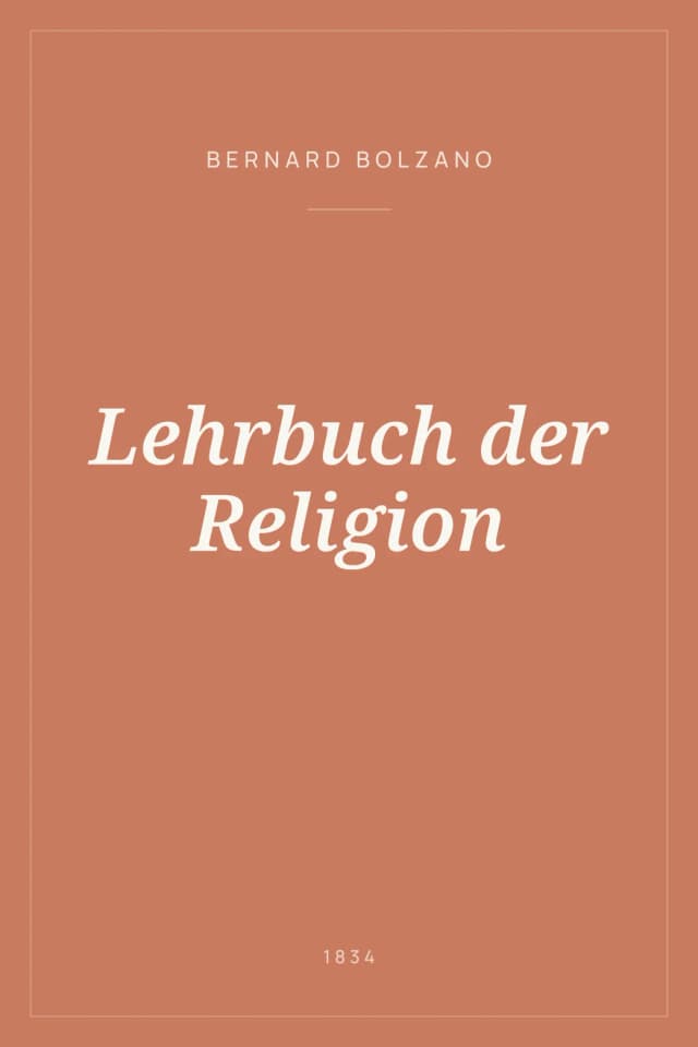 Portada de Lehrbuch der Religion