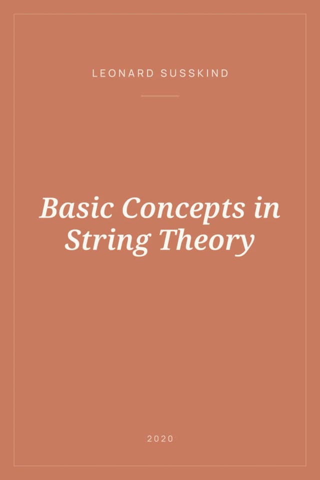 Portada de Basic Concepts in String Theory