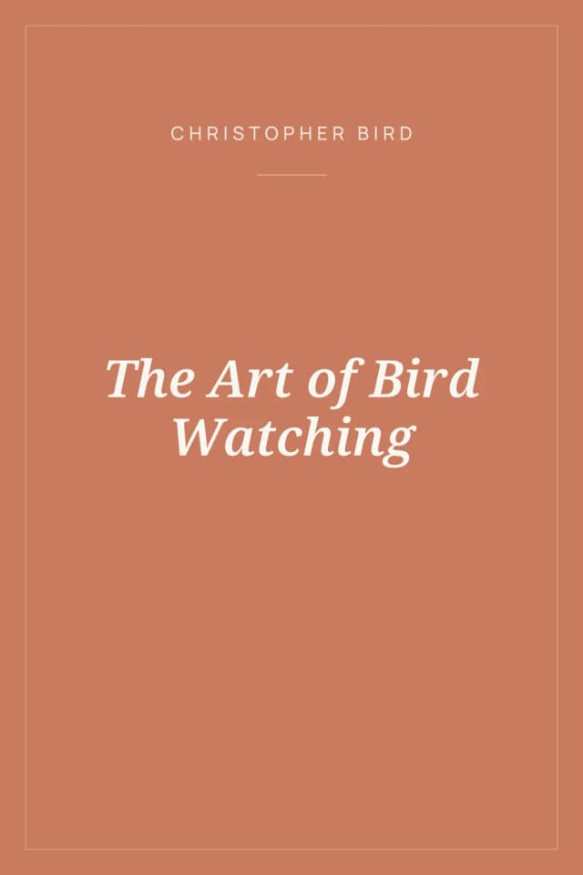 Portada de The Art of Bird Watching