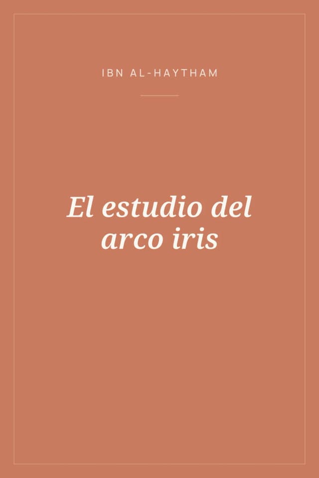 Portada de El estudio del arco iris