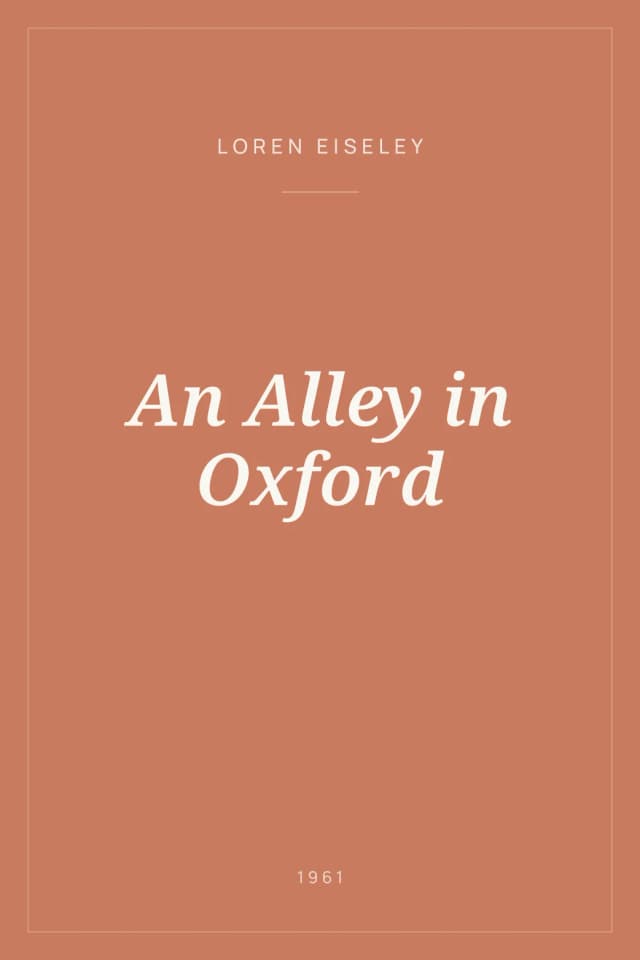 Portada de An Alley in Oxford