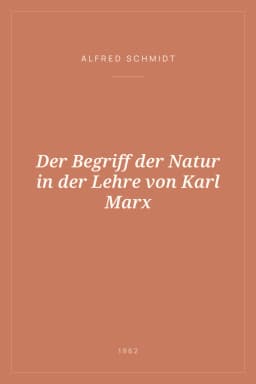 Portada de Der Begriff der Natur in der Lehre von Karl Marx