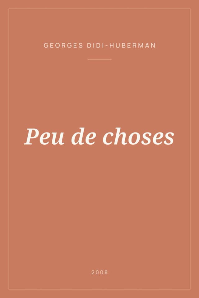Portada de Peu de choses