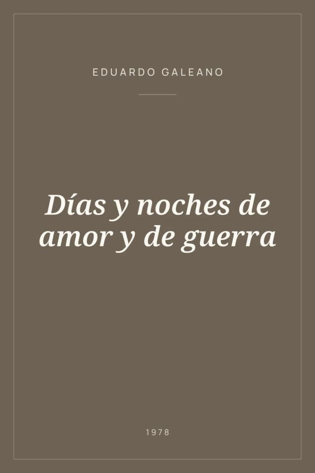 Portada de Días y noches de amor y de guerra