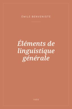 Portada de Éléments de linguistique générale