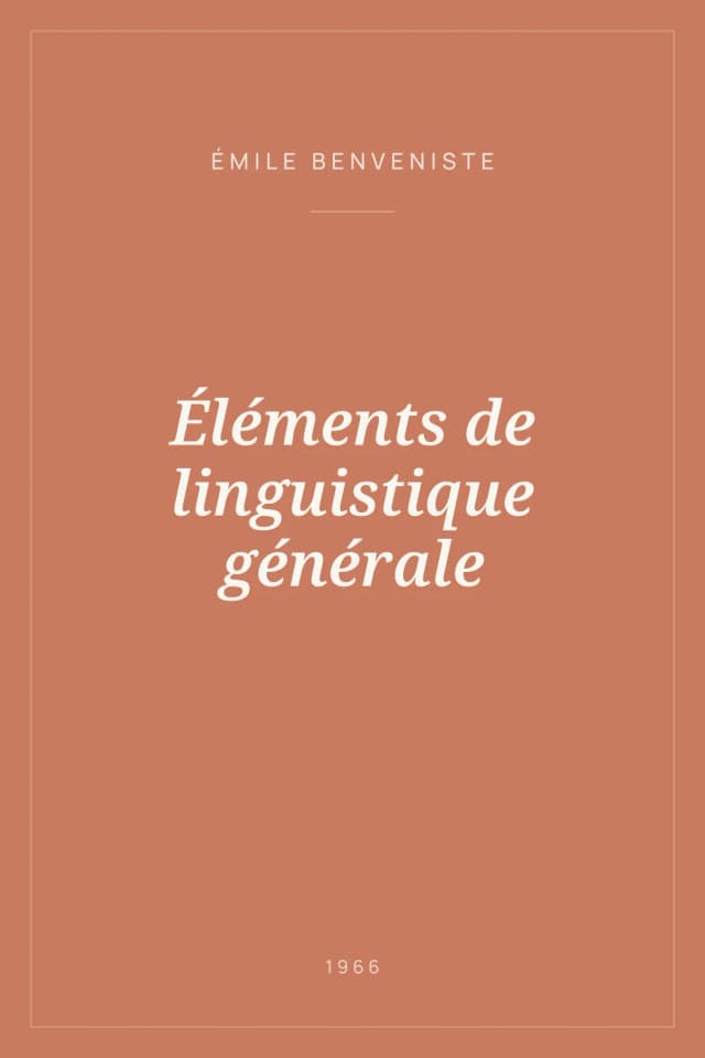 Portada de Éléments de linguistique générale