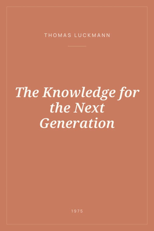 Portada de The Knowledge for the Next Generation