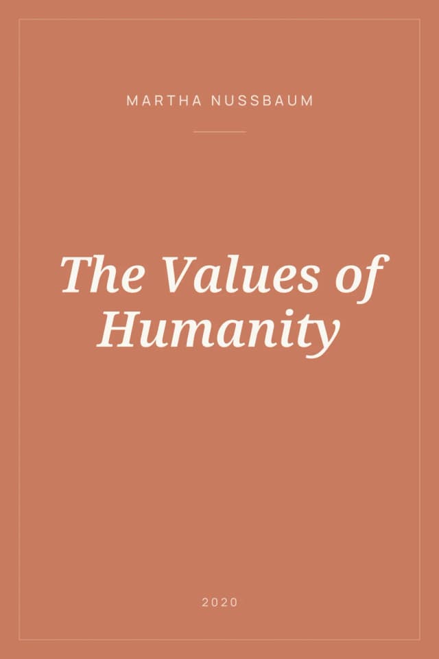 Portada de The Values of Humanity