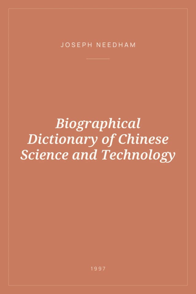 Portada de Biographical Dictionary of Chinese Science and Technology
