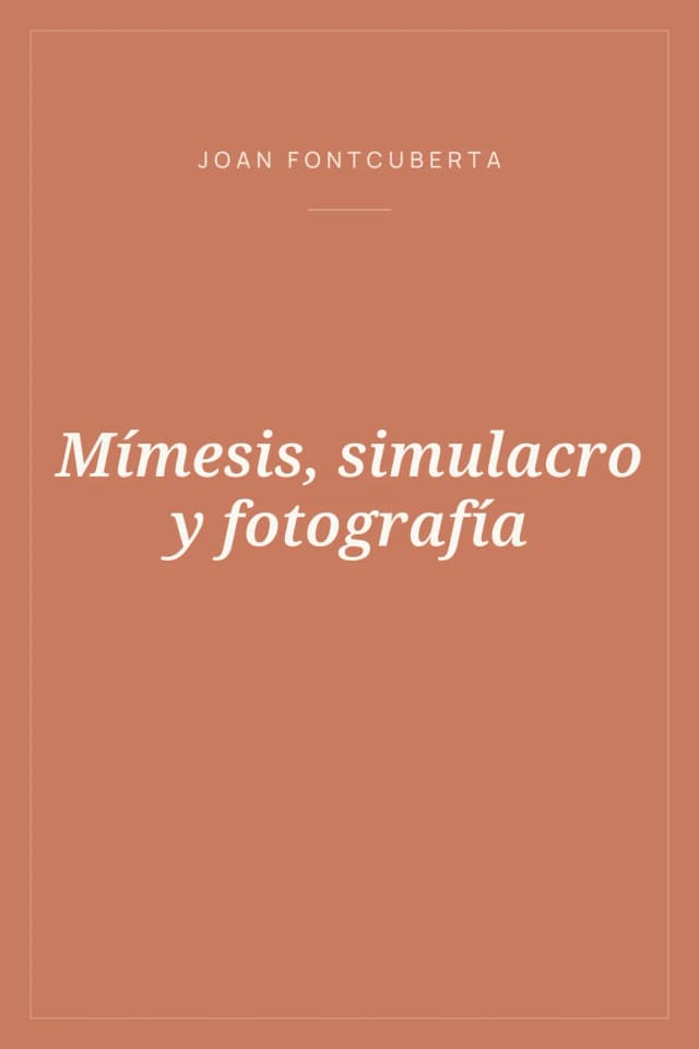 Portada de Mímesis, simulacro y fotografía