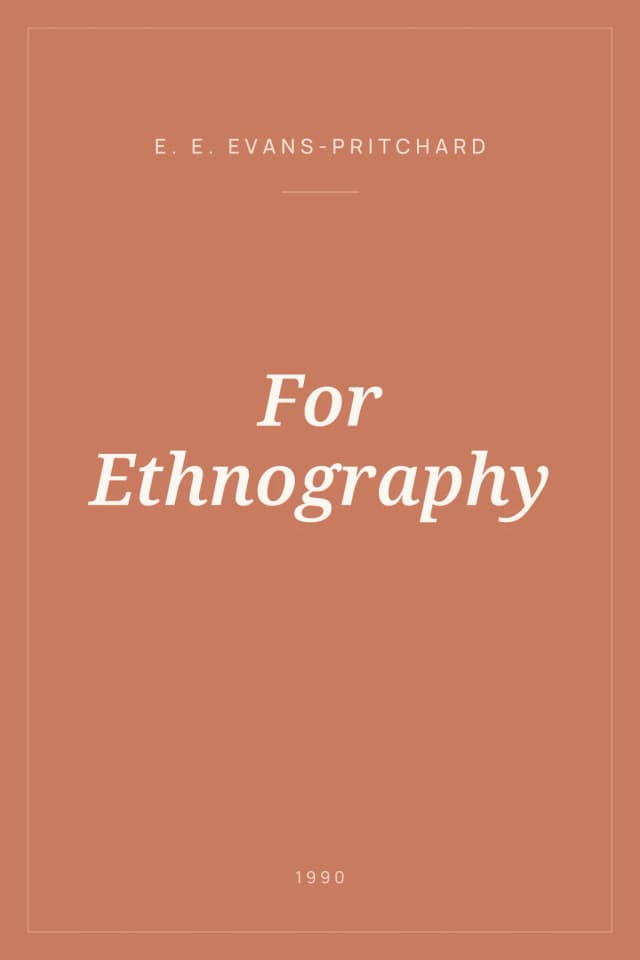 Portada de For Ethnography