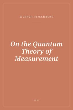 Portada de On the Quantum Theory of Measurement