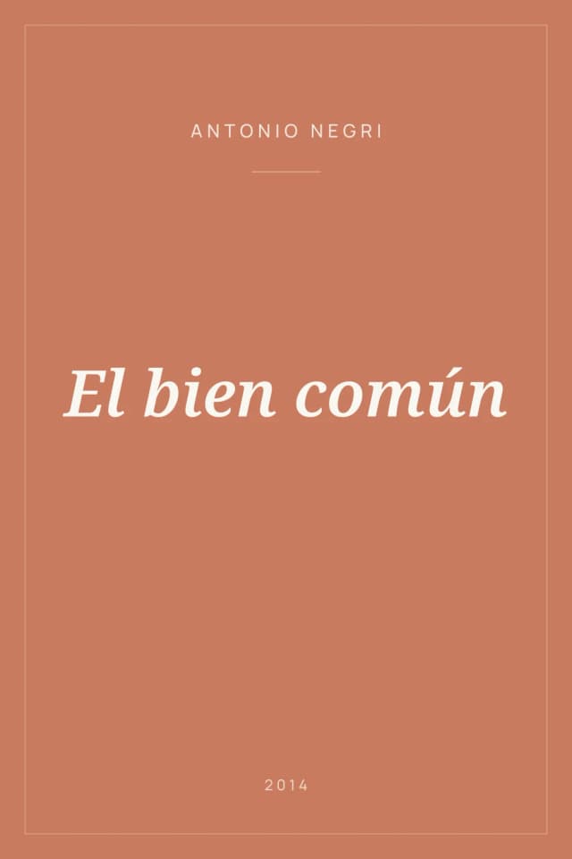 Portada de El bien común
