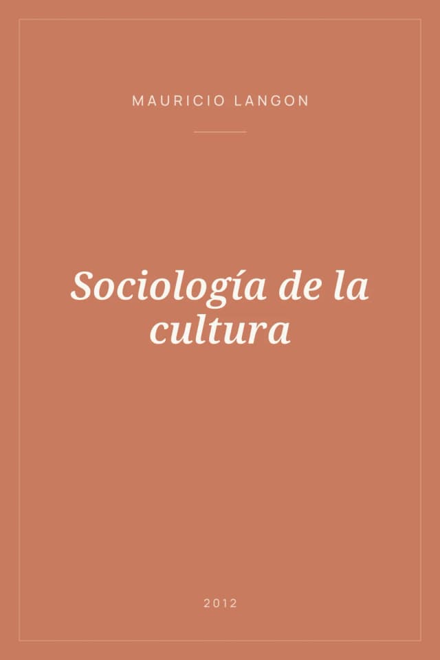 Portada de Sociología de la cultura