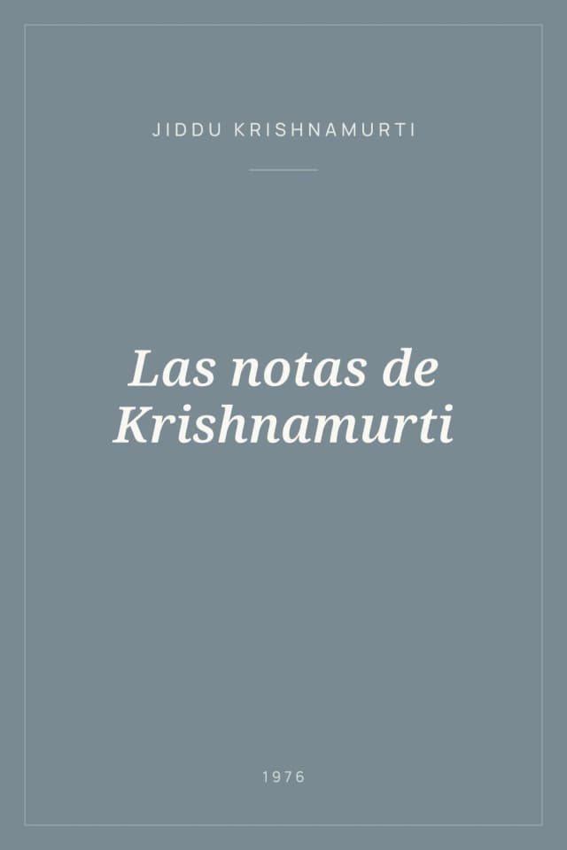 Portada de Las notas de Krishnamurti
