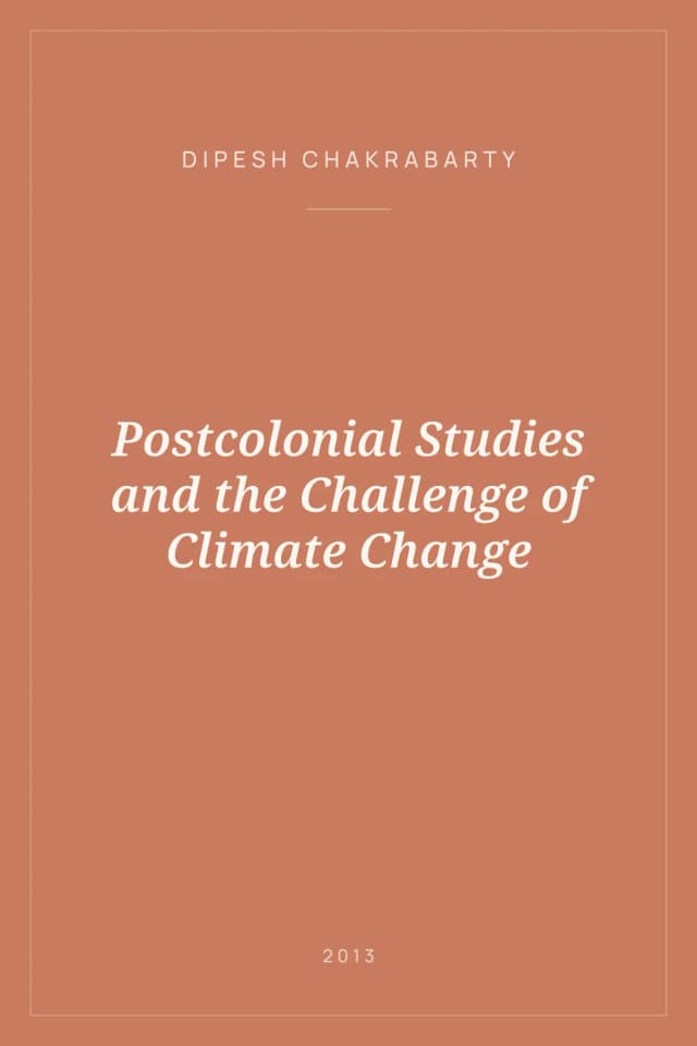 Portada de Postcolonial Studies and the Challenge of Climate Change
