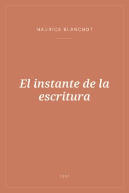 Portada de El instante de la escritura