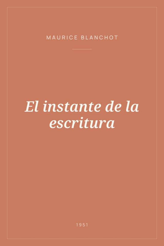 Portada de El instante de la escritura