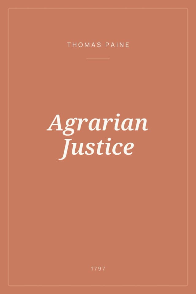 Portada de Agrarian Justice