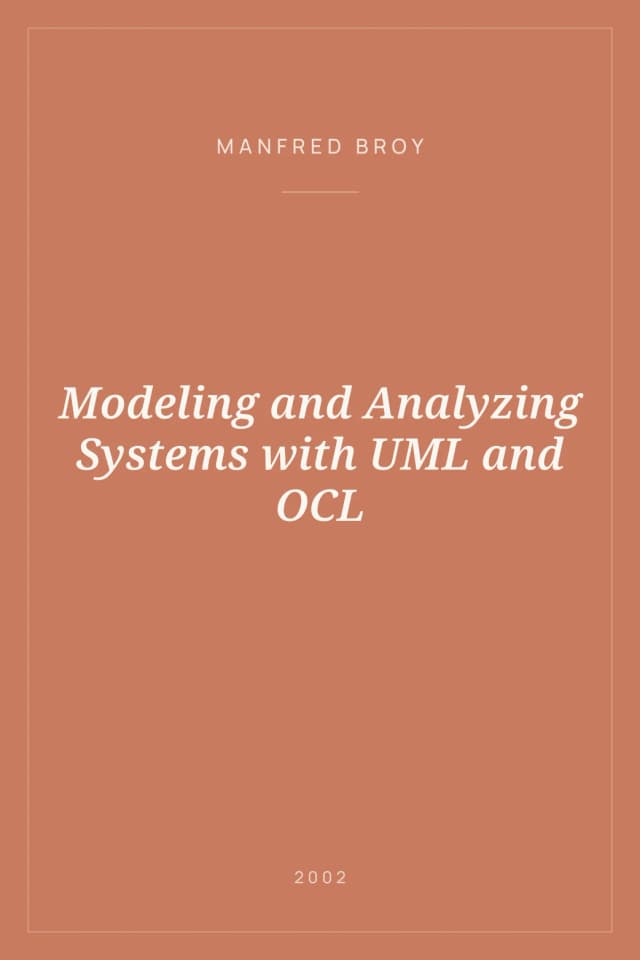 Portada de Modeling and Analyzing Systems with UML and OCL
