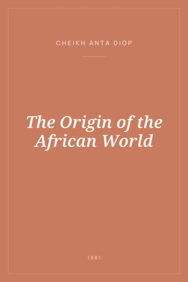 Portada de The Origin of the African World