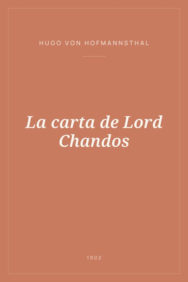 Portada de La carta de Lord Chandos