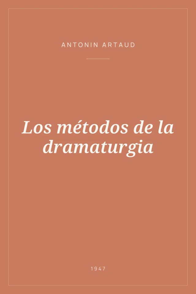 Portada de Los métodos de la dramaturgia